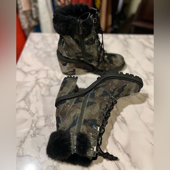 Jessica Simpson Deliah Womens Rhinestone Round Toe Ankle Boots - Picture 8 of 11